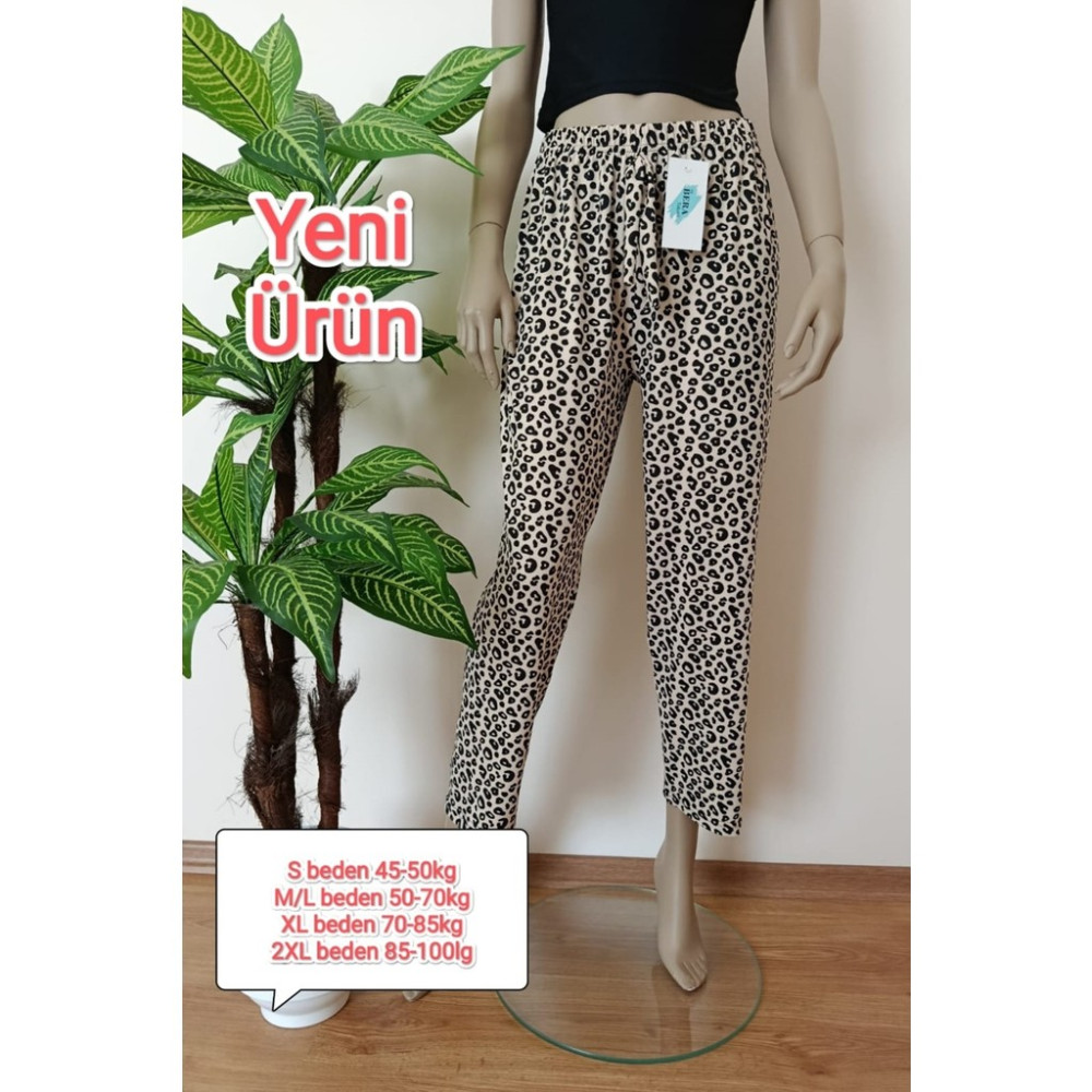 Kadın Desenli Rahat Kalıp Milan Kumaş Pijama Altı Kadın Pijama Fiyatı
