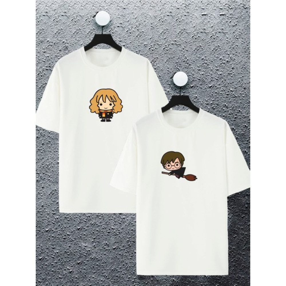 Kadın Erkek Harry Potter Baskılı Sevgili Çift Kombini Tasarım Oversize T-Shirt 2 Li Set Bayan T-shirt Fiyatı