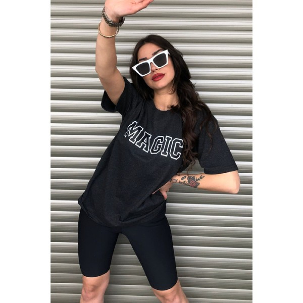 Kadın Oversize Magic Baskılı Tişört Bayan T-shirt Fiyatı