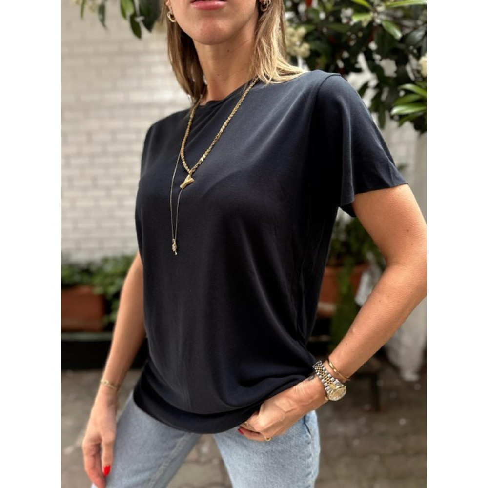 Kadın Oys Modal Kısa Kol Siyah Tişört Bayan T-shirt Fiyatı