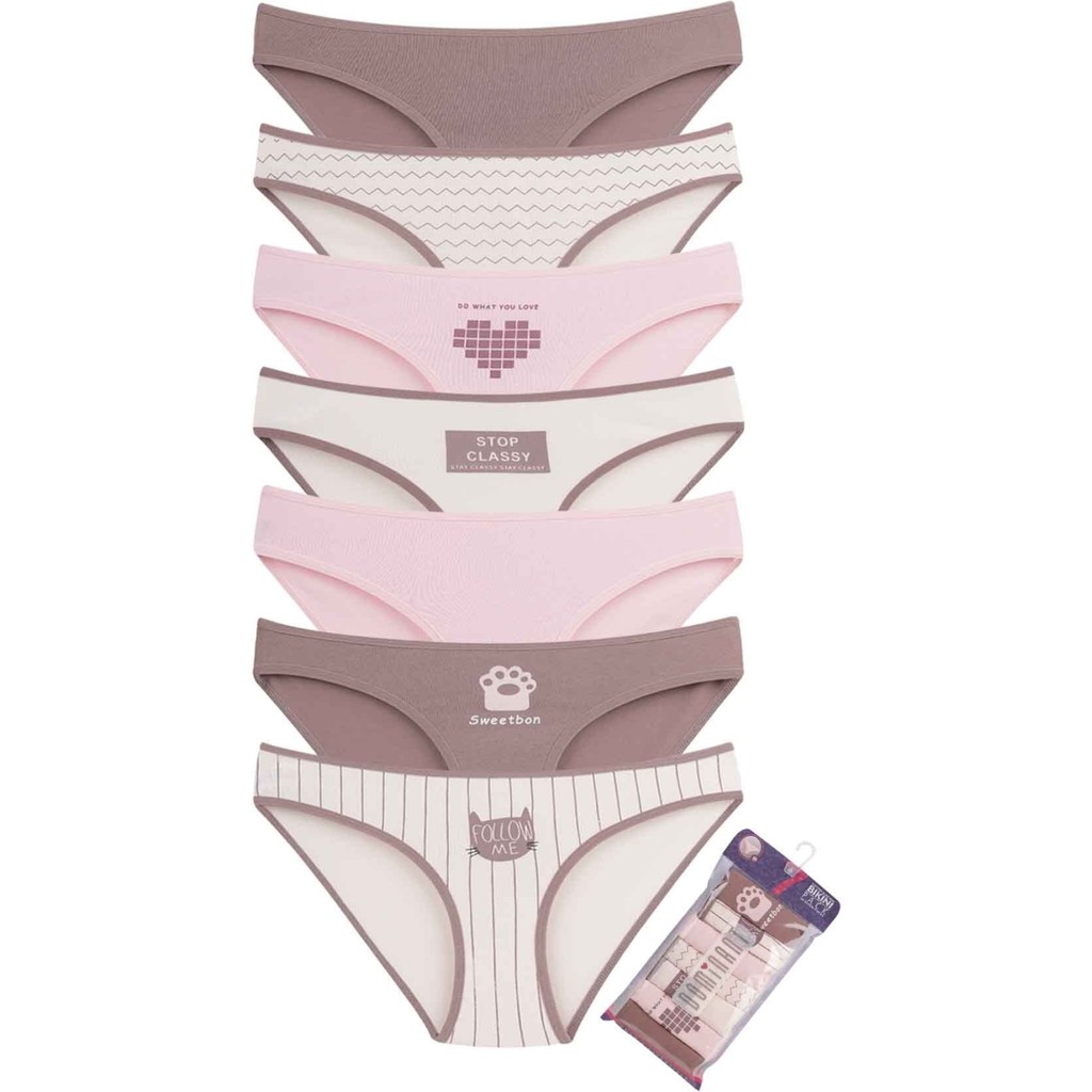 Kadın Pamuklu Bikini Külot 7'li Paket Bikini Fiyatı
