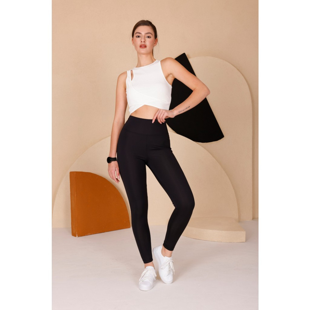 Kadın Siyah Yüksel Bel Slim Fit Tayt - 3060 Tayt Fiyatı