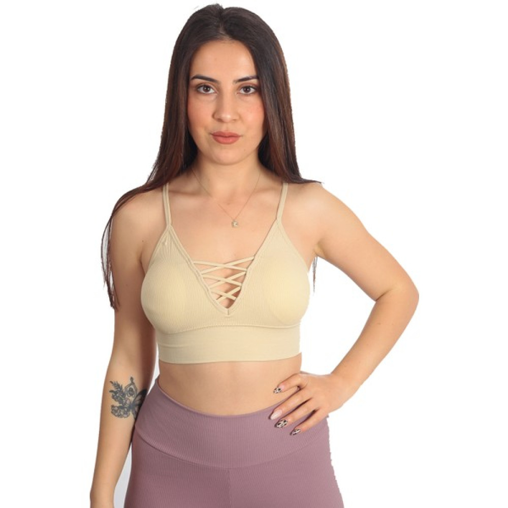 Kadın Sporcu Sütyeni Bralet Seamless Fitilli Toparlayıcı Içi Pedli Büstiyer Kadın İç Giyim / Çamaşır Fiyatı