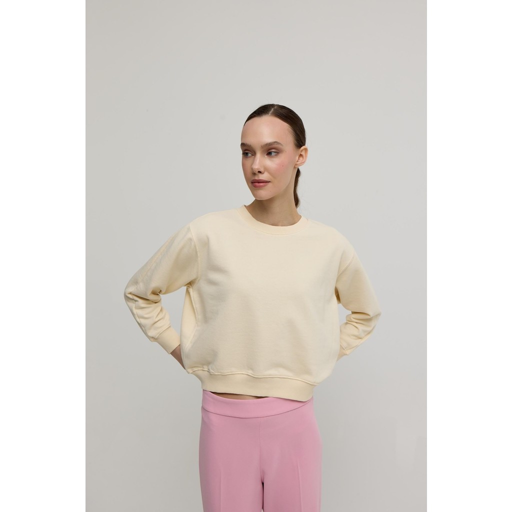 Kadın Vanilya Renk Basic Sweatshirt Giyim & İç Giyim Fiyatı
