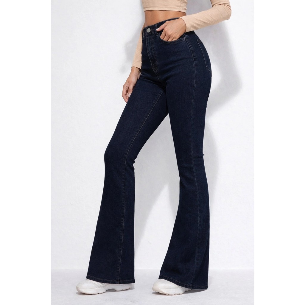 Kadın Yüksek Bel Ispanyol Paça Denim Jean Lenithra Marka Esnek %95 Pamuk - %5 Likra Kumaş ile Rahatlık Bayan Jeans / Kot Pantolon Fiyatı