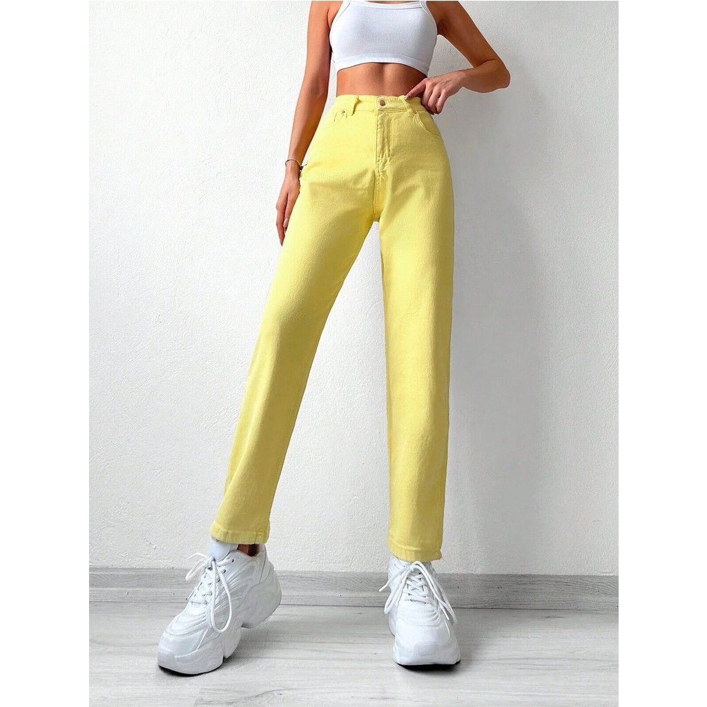Kadın Yüksek Bel Power Likralı Mom Jean Bayan Jeans / Kot Pantolon Fiyatı