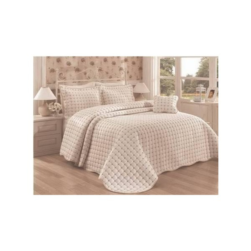 Kadınca Dükkan Çift Kişilik Zen Yatak Örtüsü Krem - 260 x 260 cm Yatak Örtüsü Fiyatı