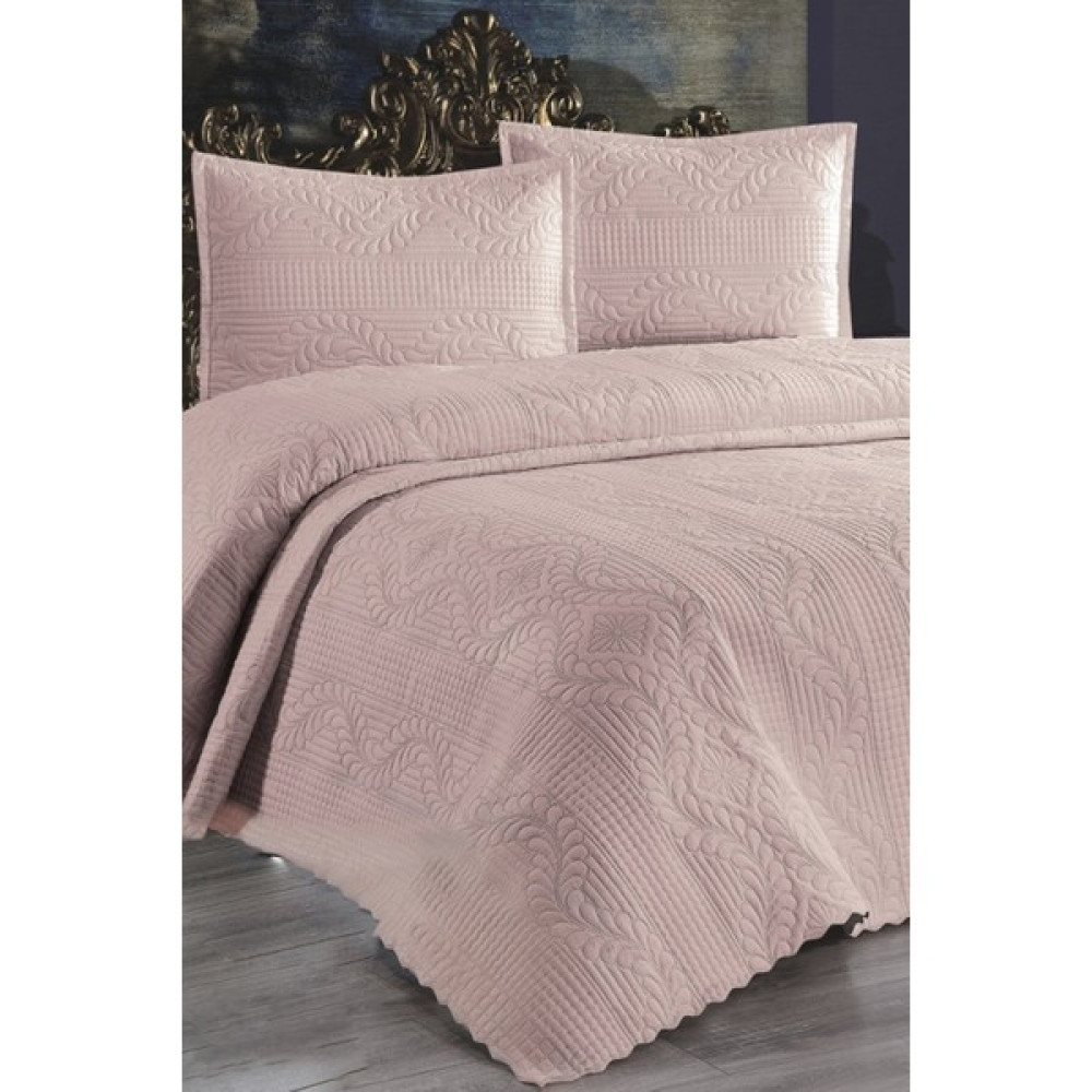 Kadınca Dükkan Tek Kişilik Microfiber Yatak Örtüsü Takımı Pudra - 180 x 250 cm Yatak Örtüsü Fiyatı