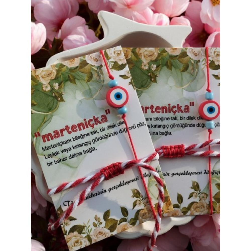 Kadınlar Gününe Özel, 2\'li Fimo Marteniçka Bileklik - 23 - Beyaz - Kırmızı Saat ve Bileklik Aksesuarı Fiyatı