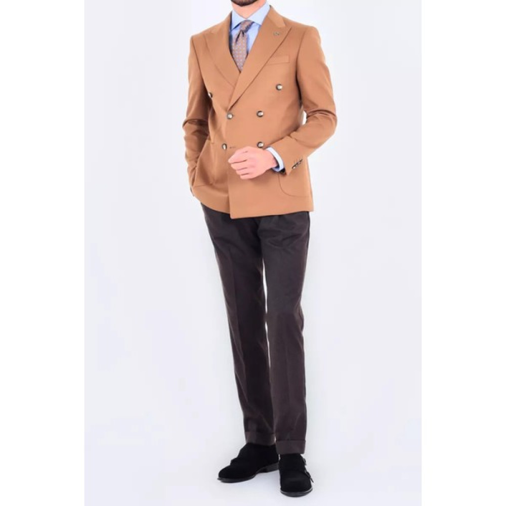Kadir Büyükkaya Modern Slim Fit Dar Kesim Kruvaze Erkek Viskon Ceket - KAV5251W Erkek Ceket Fiyatı