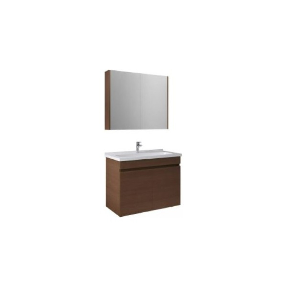 Kael Krea Kapaklı Set 80CM Modern Cevız (Lavabo+Lavabo Dolabı+Ayna Dolabı) - Yok - Kahverengi Banyo Dolabı / Mobilyası Fiyatı