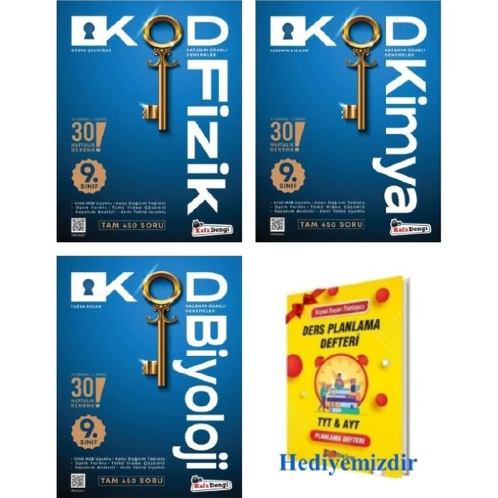 Kafa Dengi Yayınları 9. Sınıf Kod Fizik – Kimya - Biyoloji Haftalık Sarmal Deneme Kaynak Kitapları Fiyatı