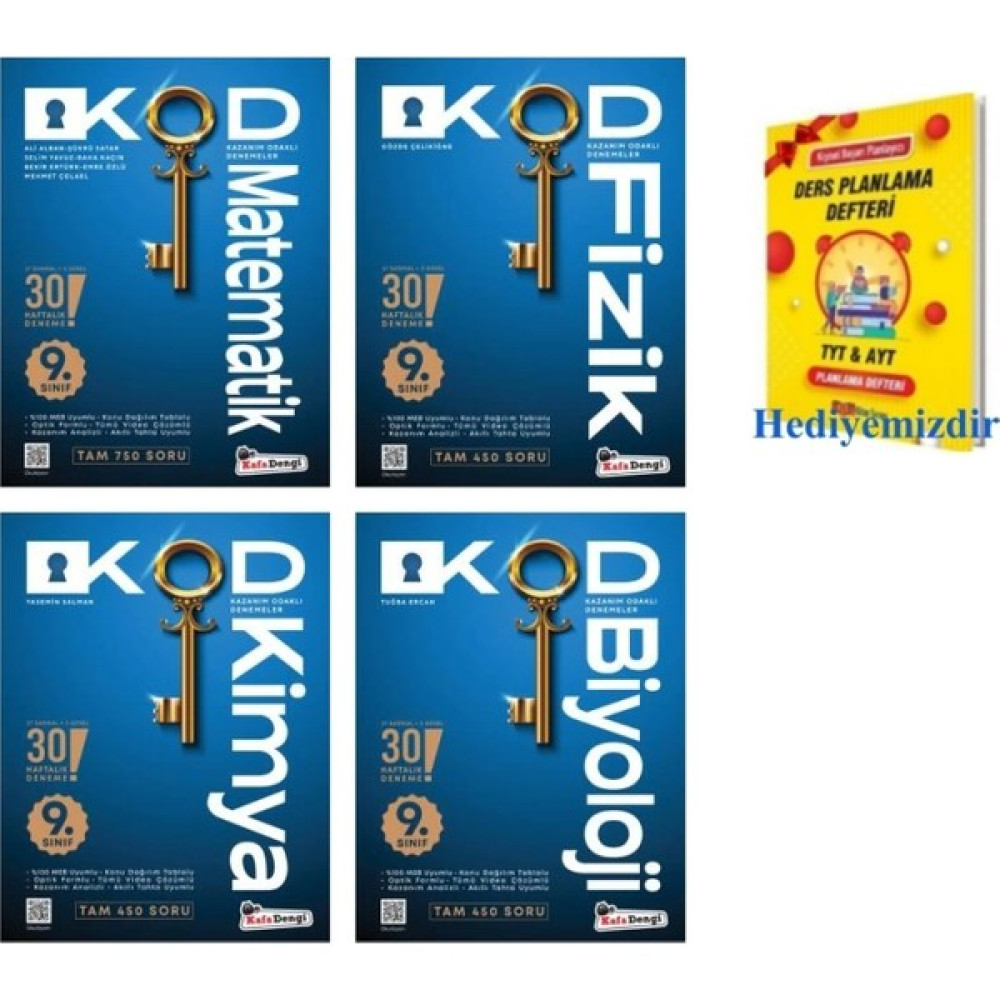 Kafa Dengi Yayınları 9. Sınıf Kod Matematik – Fizik – Kimya ve Biyoloji Haftalık Sarmal Deneme Kaynak Kitapları Fiyatı