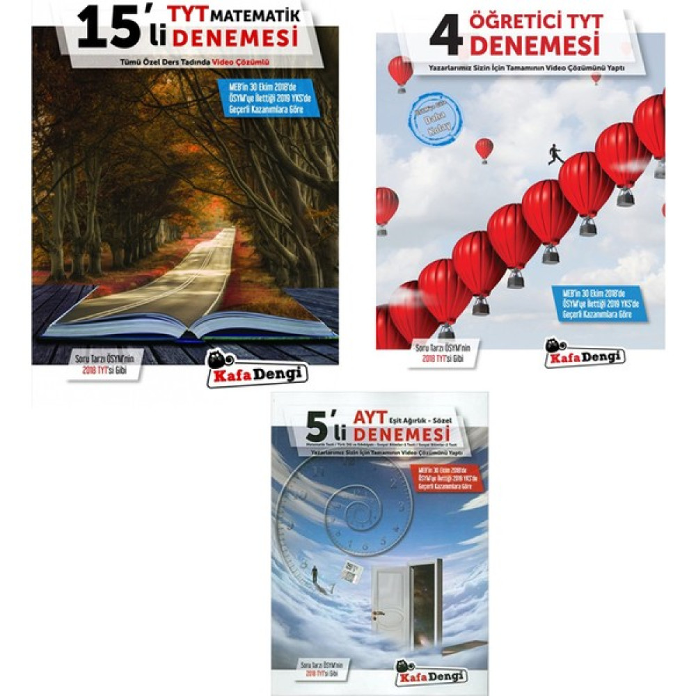 Kafadengi Yayınları TYT + TYT Matematik + AYT Eşit Ağırlık Sözel Deneme Sınavı Seti (3 Kitap) Temel Yeterlilik Testi (TYT) Fiyatı