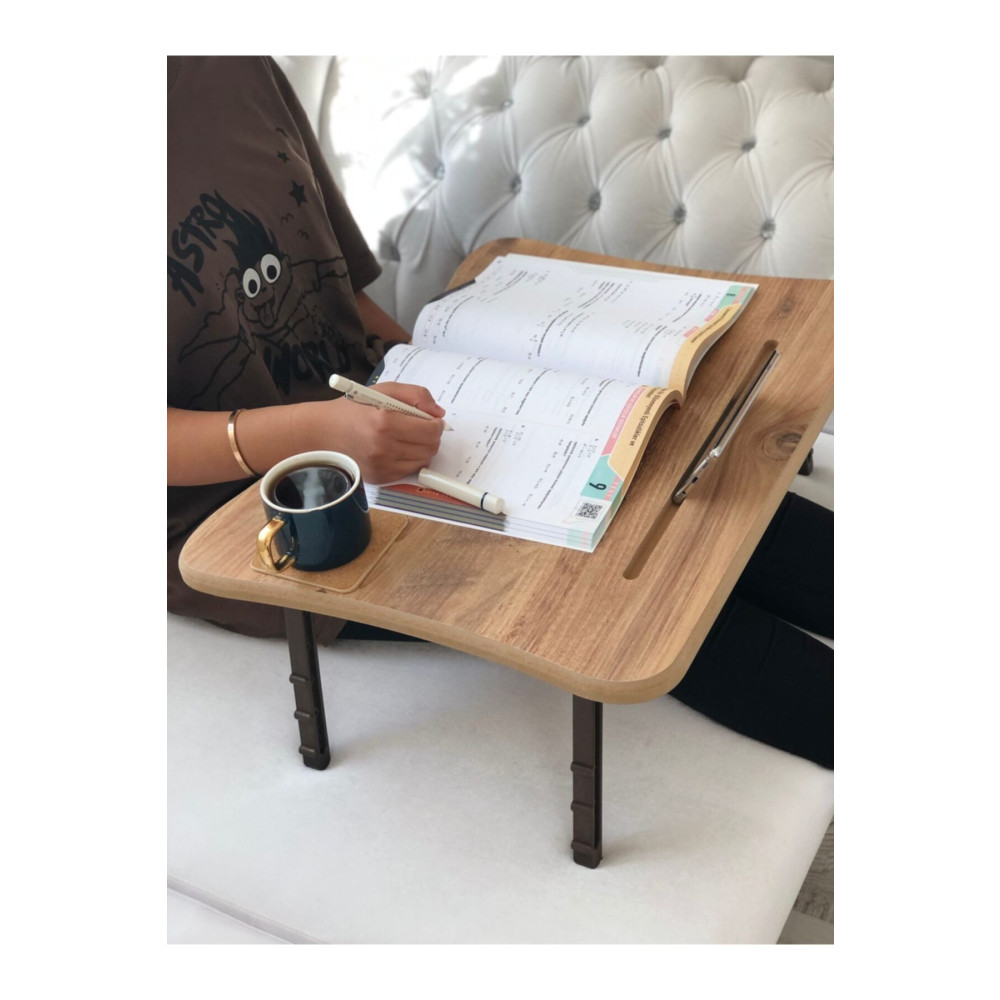 Kafe ss Sweet Smile Laptop Sehpası Tablet Telefon Tutuculu Çalışma Masası Kahvaltı Sehpası 60x45 Büyük Boy Katlanabilir Dizüstü Bilgisayar Aksesuarları Fiyatı