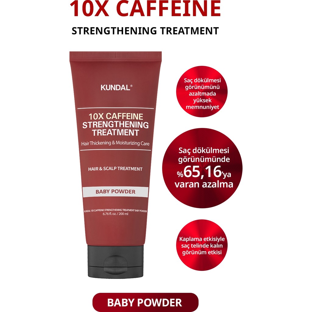 Kafeinli Dökülme&kırılma Karşıtı Saç Kremi Kundal 10X Caffeine Strengthening Treatment(Baby Powder) - Şeffaf Diğer Fiyatı