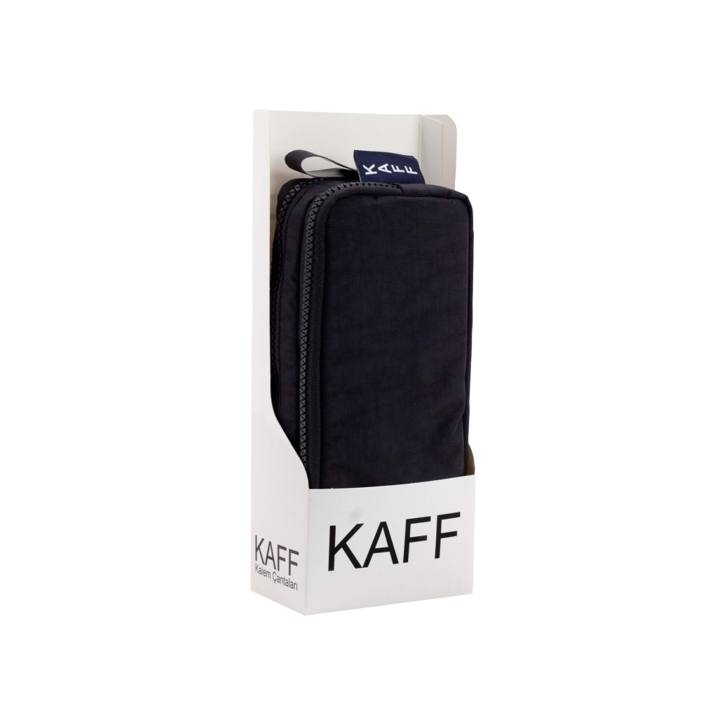 KAFF 01105 Krinkıl Kumaş Yıkanabilir Çift Bölmeli Gözlü Kalemlik Kalem Kutusu - Siyah Kalemlik (Kalem Kutusu) Fiyatı