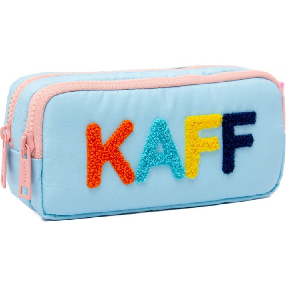 Kaff 01108 Mavi Renk Pembe Fermuarlı Su Geçirmez Bondit Kumaş Peluş Baskılı Çift Gözlü Kalemlik Kalemlik (Kalem Kutusu) Fiyatı