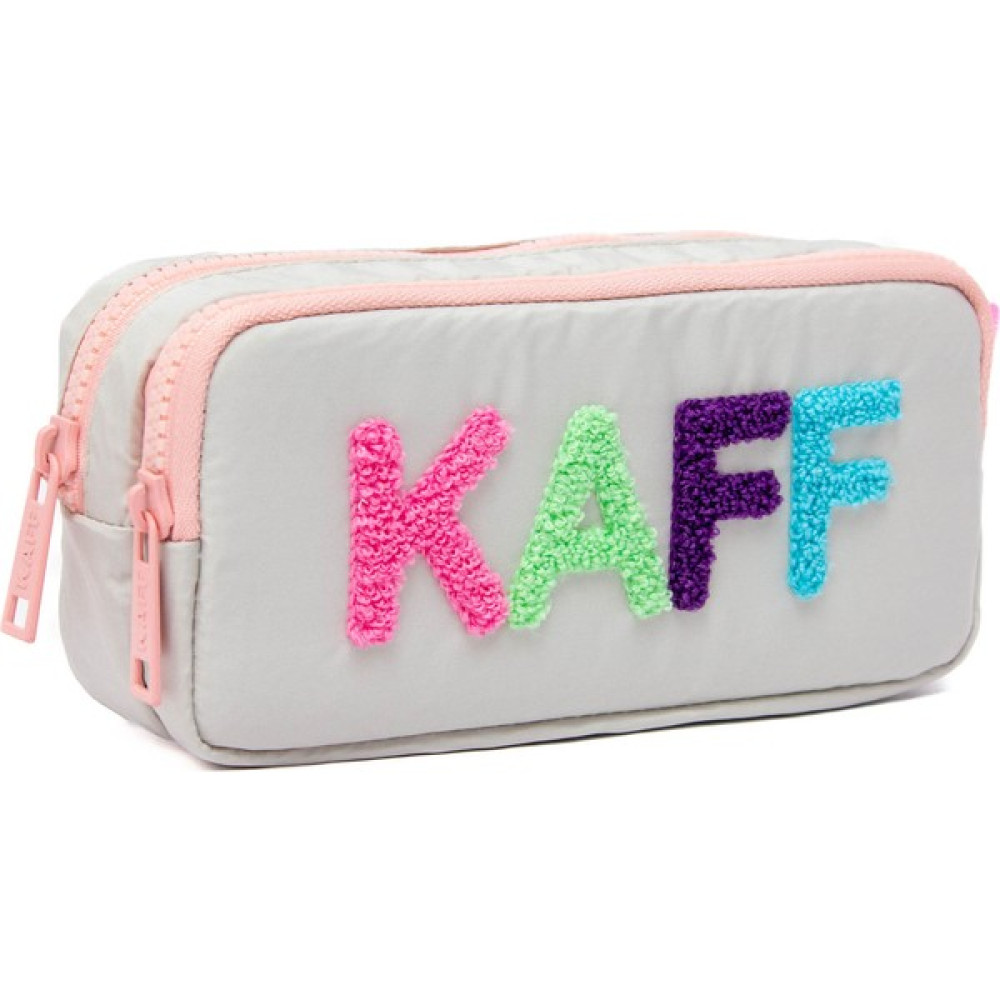 Kaff 01108 Taş Rengi Pembe Fermuarlı Su Geçirmez Bondit Kumaş Peluş Baskılı Çift Gözlü Kalemlik Kalemlik (Kalem Kutusu) Fiyatı