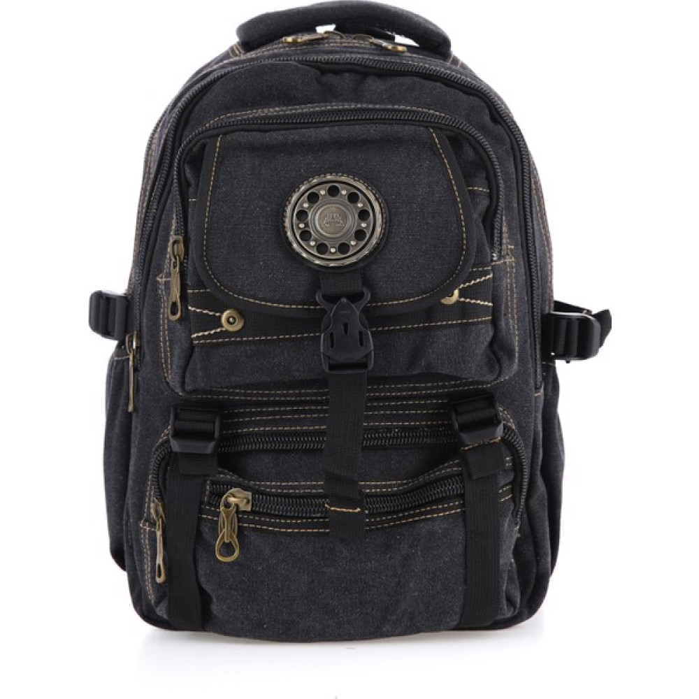 Kaff Ççs Siyah CCS51415 Kanvas Kumaş Unisex Suya Dayanıklı Çok Cepli Sırt Çantası Erkek Sırt Çantası Fiyatı