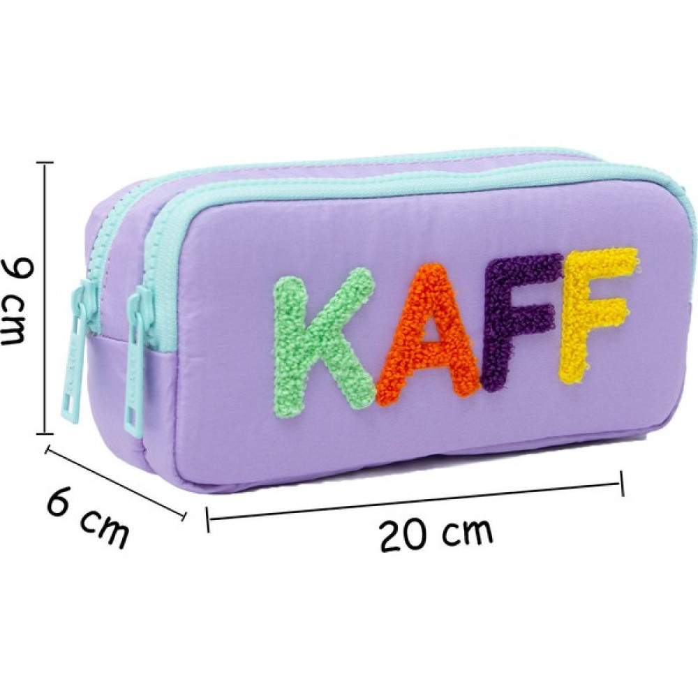 Kaff Mor Renk Yeşil Fermuarlı Su Geçirmez Bondit Kumaş Peluş Baskılı Çift Gözlü Kalemlik Kalemlik Fiyatı