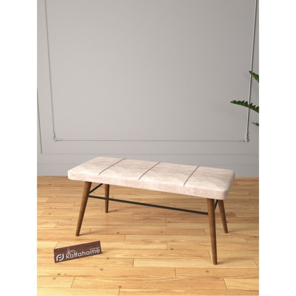 Kaffa Home Pufkaf Sümela 4 Krem Sandalye 1 Benchli Puflu Takım 80X130 Açılabilir Yemek Masası Masa - Sandalye Seti / Takımı Fiyatı