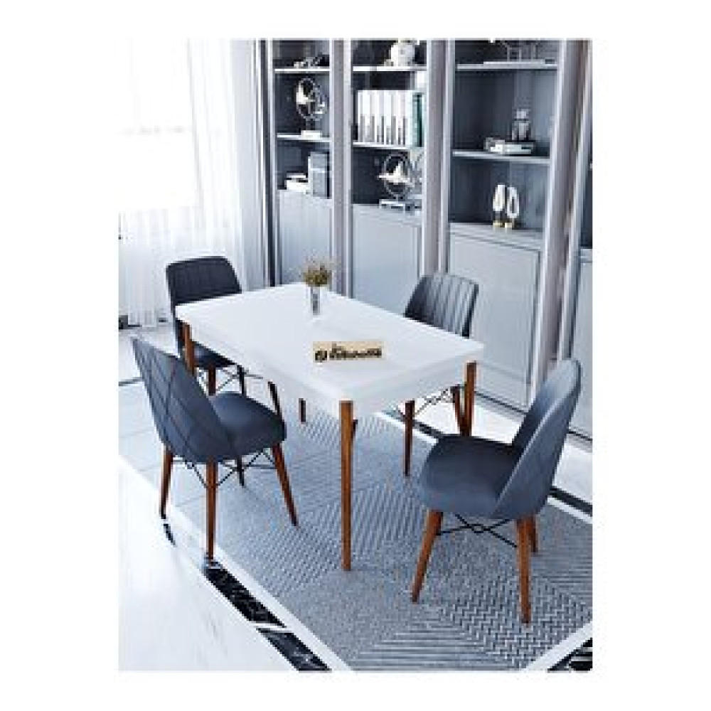 Kaffahome Maxi Aytaşı 1.sınıf Babyface Silinebilir Kumaş 4 Antrasit Sandalye 70x110 Sabit Yemek Masası Antrasit Yemek & Mutfak Masası Fiyatı