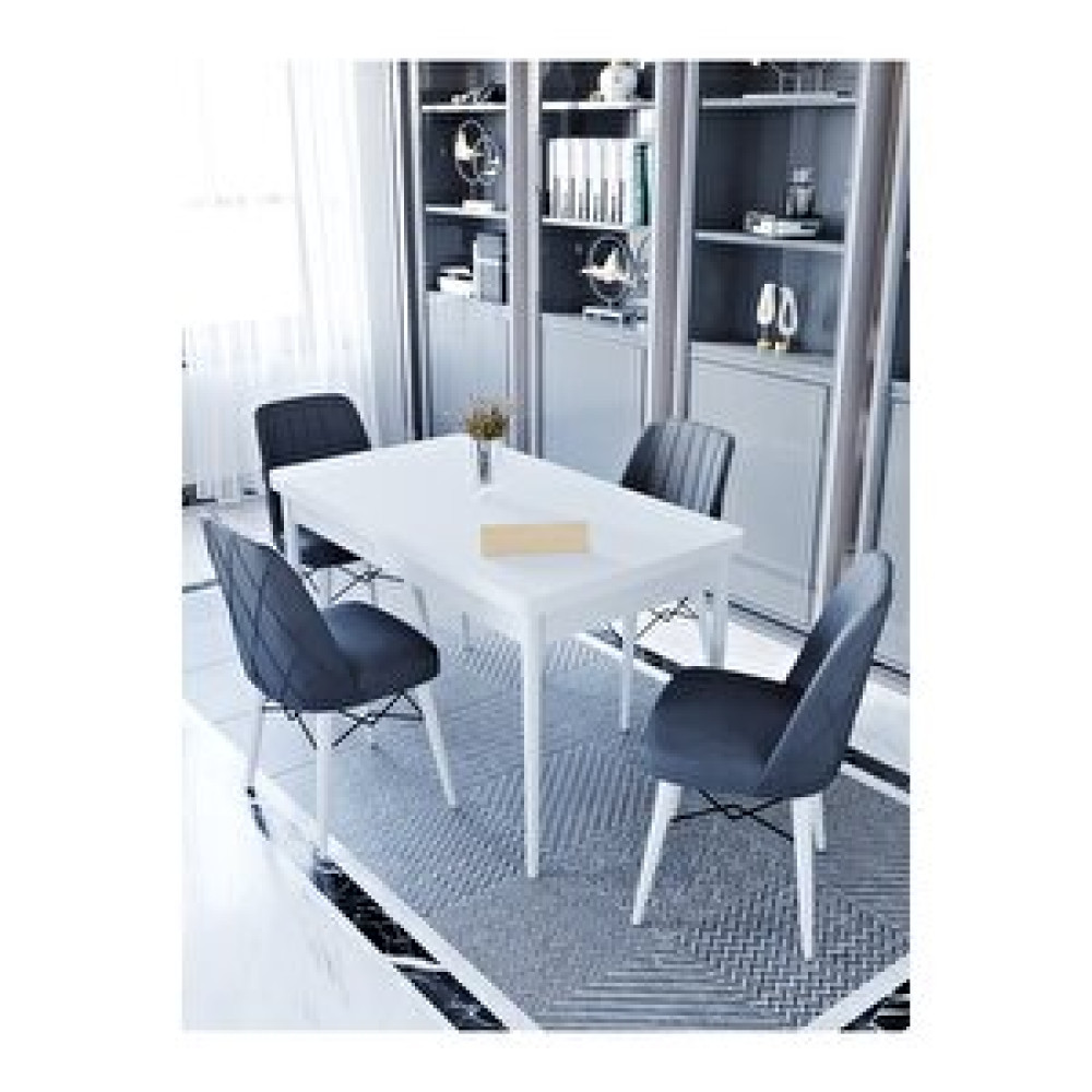 Kaffahome Maxi Raw Aytaşı 1.sınıf Babyface Silinebilir Kumaş 4 Antrasit Sandalye 70x110 Sabit Yemek Masası Antrasit Yemek & Mutfak Masası Fiyatı