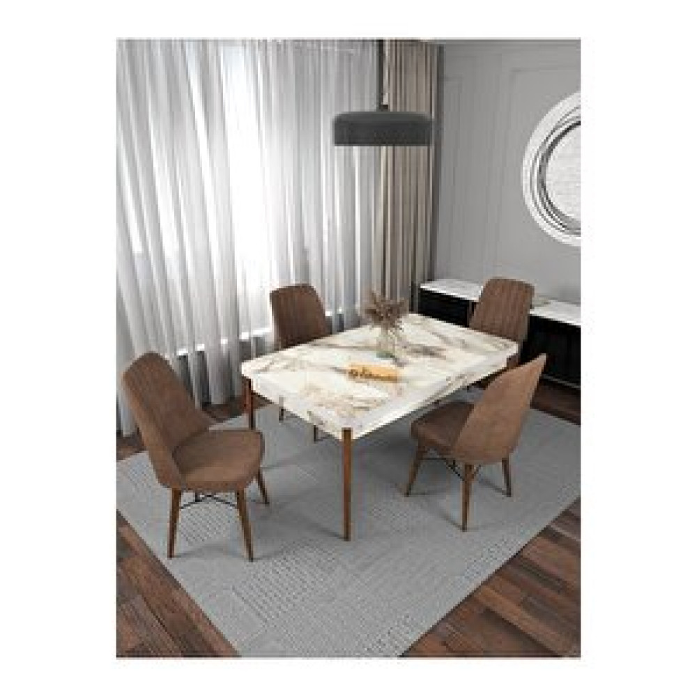 Kaffahome Riff Efes 80x130 Açılabilir Masa, 4 Kişilik Yemek Masası, Mutfak Masası , Masa Takımı, Masa Sandalye Takımı - Acı Kahve Acı Kahve Yemek & Mutfak Masası Fiyatı
