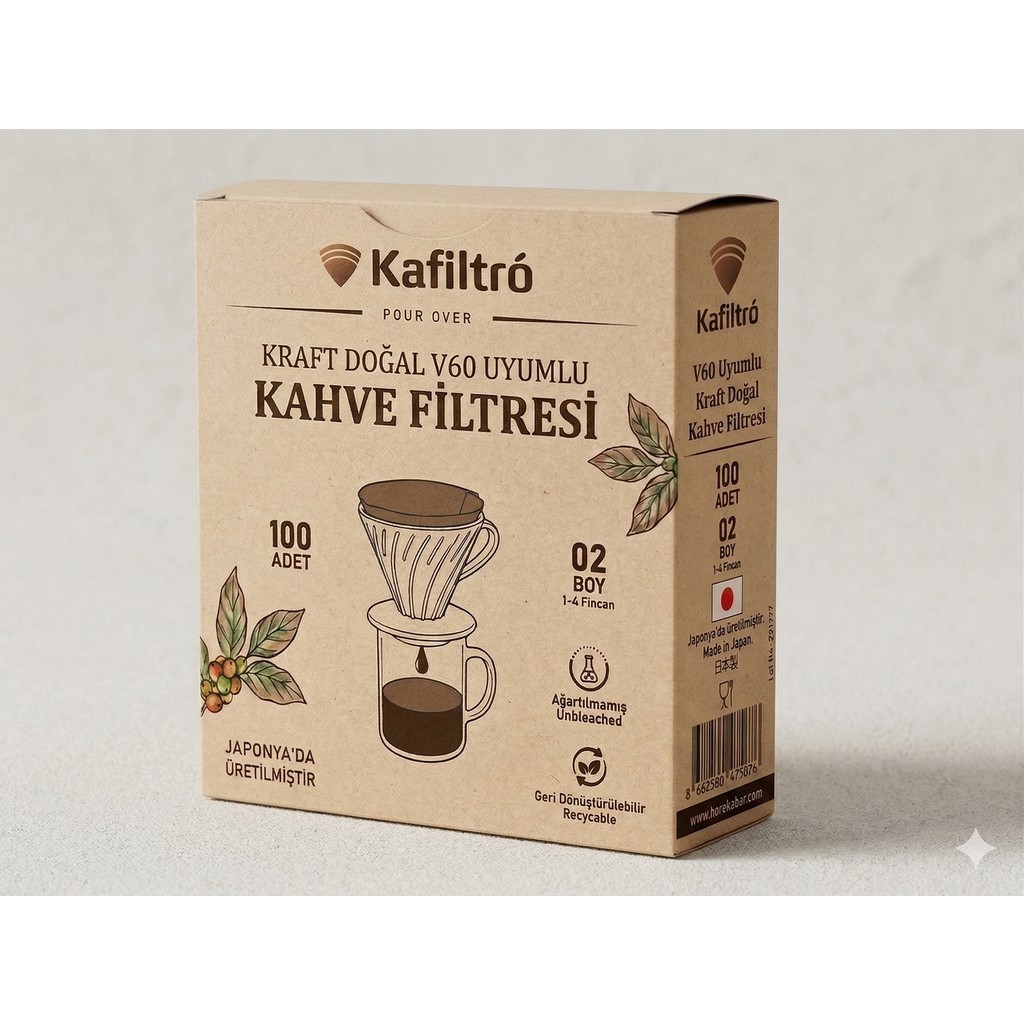 Kafiltro Hario V60 Uyumlu Kraft Doğal Kahve Filtresi (02 Boy - 100 Adet) - Kağıt Filtre Diğer Fiyatı
