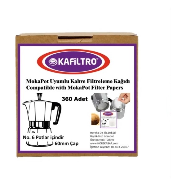 Kafiltro Mokapot Kahve Filtresi No.6 (360AD) - 360 Adet Diğer Fiyatı