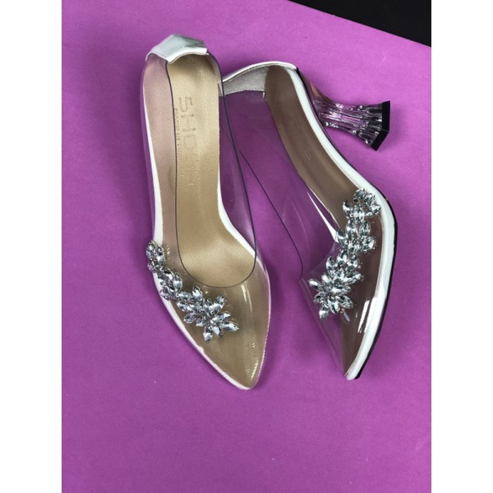 KAFKASLAR AYAKKABI Stiletto Model Şeffaf Taşlı Orta Boy Topuklu Bayan Abiye Ayakkabı Abiye Ayakkabılar Fiyatı