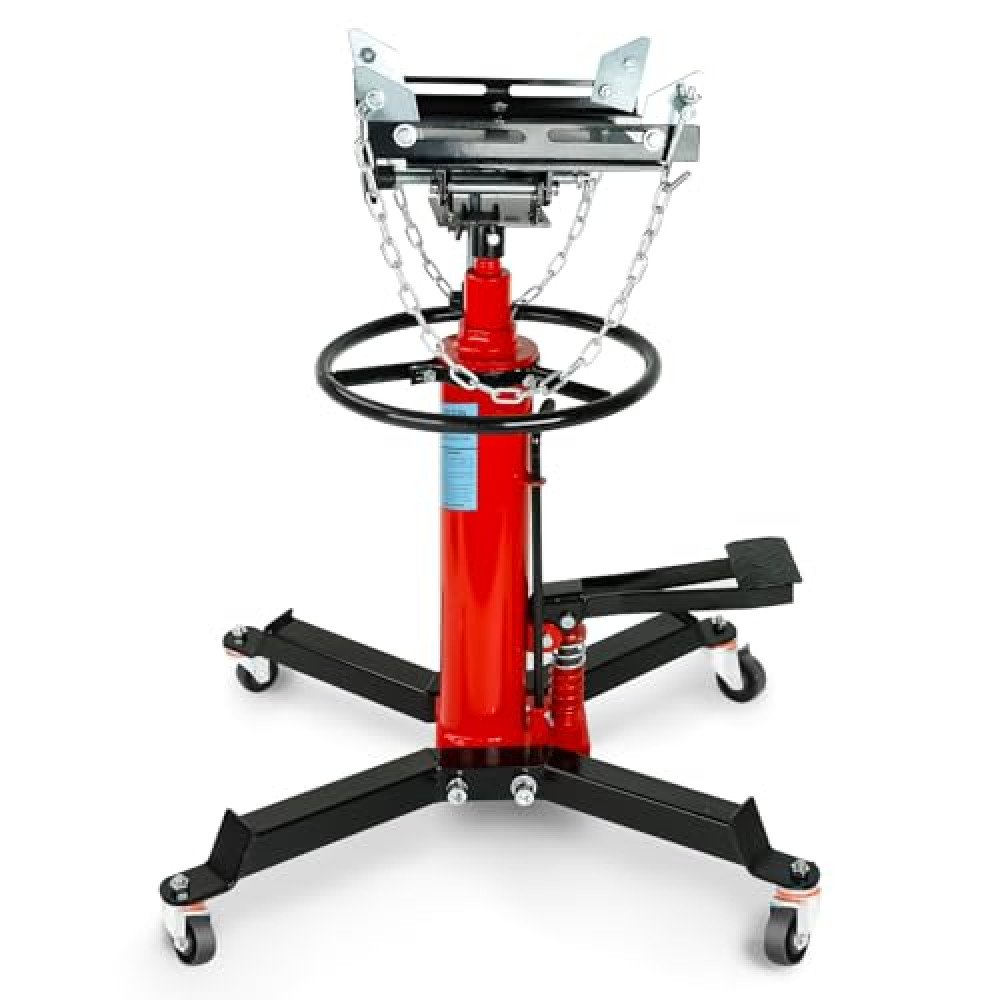 KAFLLA 1800 lbs Capacity Transmission Jack, 2 Stage Adjustable Telescoping Hydrulic Transmission Jack with Integrated Foot Pedal & 360°Swivel Wheel, 34" to 68" Lifting Range