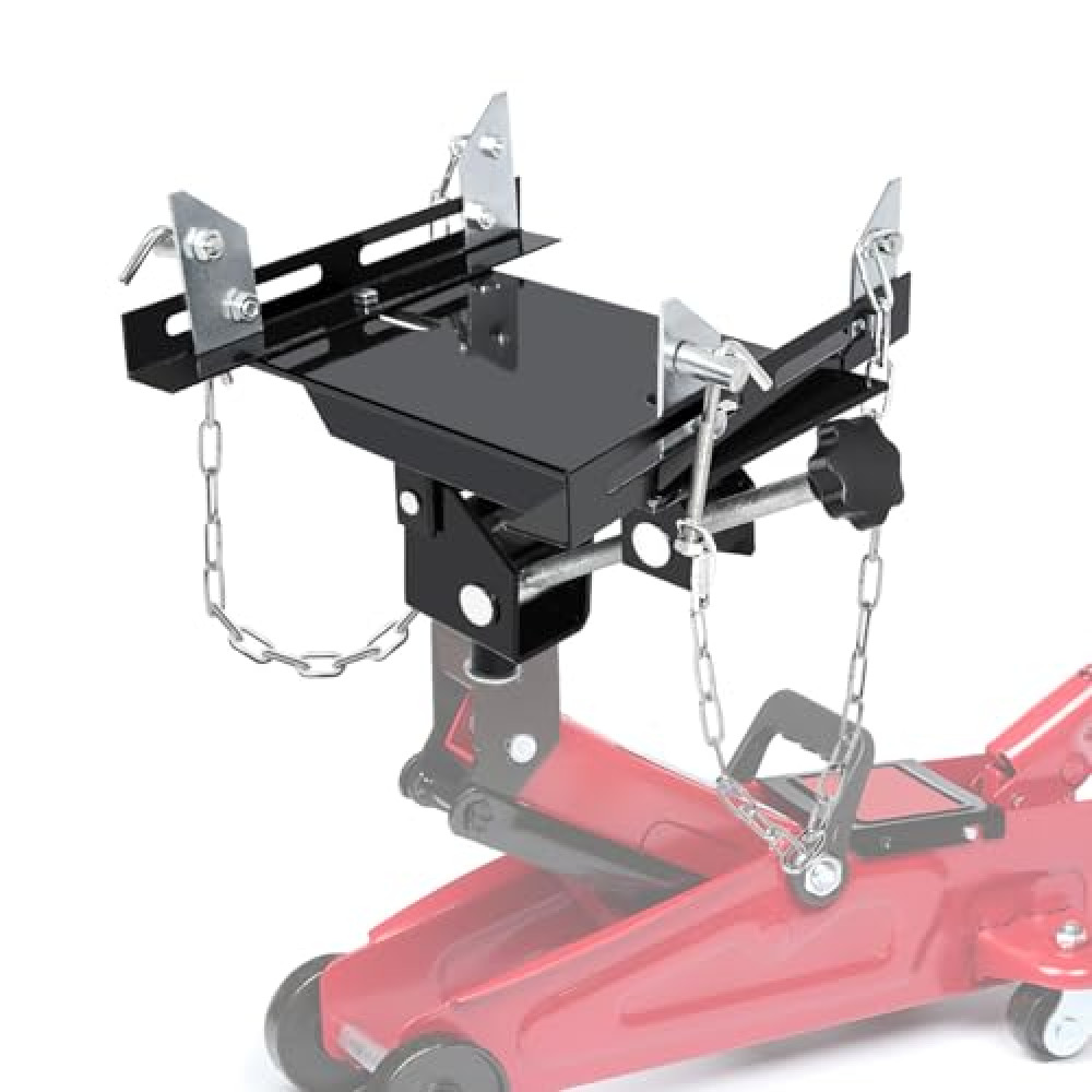 KAFLLA Transmission Jack Adapeter, 1100lbs Gearbox Removal Adaptor for Hydraulic Floor Jack Conversion with 1-5/32" Removable Saddle Shaft and Double Safety Chains