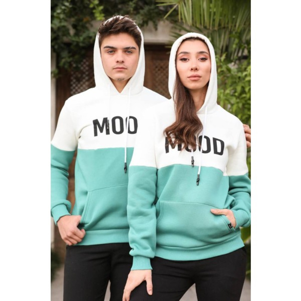 Kaftan Giyim Sevgili Kombini Mood Baskılı Çift Renk Sweatshirt (Fiyatlar 1 Adet Içindir.) Bayan Sweatshirt Fiyatı