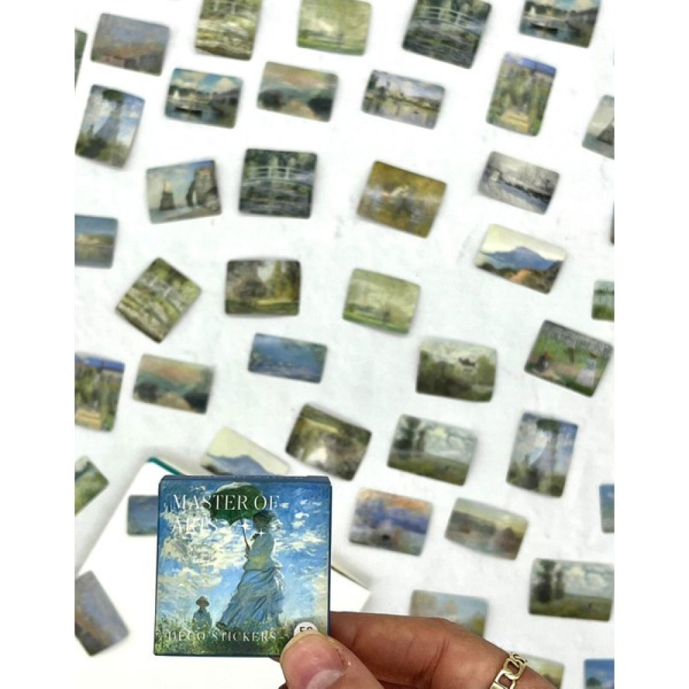 Kağıt Gemi Dükkan Claude Monet Sanat Eserleri Kutu Sticker - Bullet Journal - Defter Süsleme-Çıkartma Etiket Makinesi Fiyatı