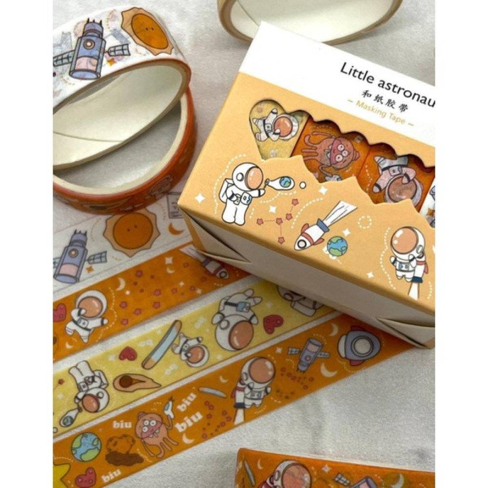 Kağıt Gemi Dükkan Little Astronaut Turuncu 4'lü Washi Bant Set / Washi Tape / Bullet Journal / Scrapbook Bant Makinesi Fiyatı