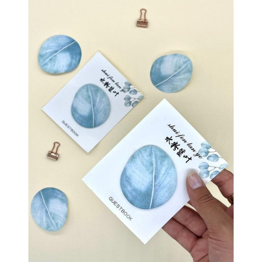 Kağıt Gemi Dükkan Mavi Yaprak Şekilli Post-It/ Sticky Note / Sticker / Yapışkanlı Not Kağıdı / Bullet Journal / Scrapbook Not Defteri & Bloknot Fiyatı