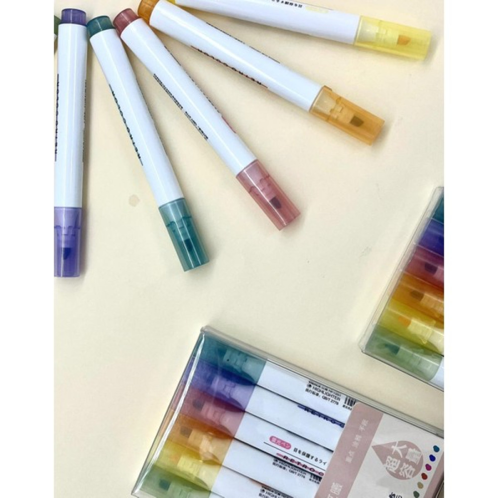 Kağıt Gemi Dükkan Retro Renkli 6'lı Keçeli Kalem Seti Pembe Kapak Highlighter Kalem Jel Mürekkepli (Roller) Kalem Fiyatı