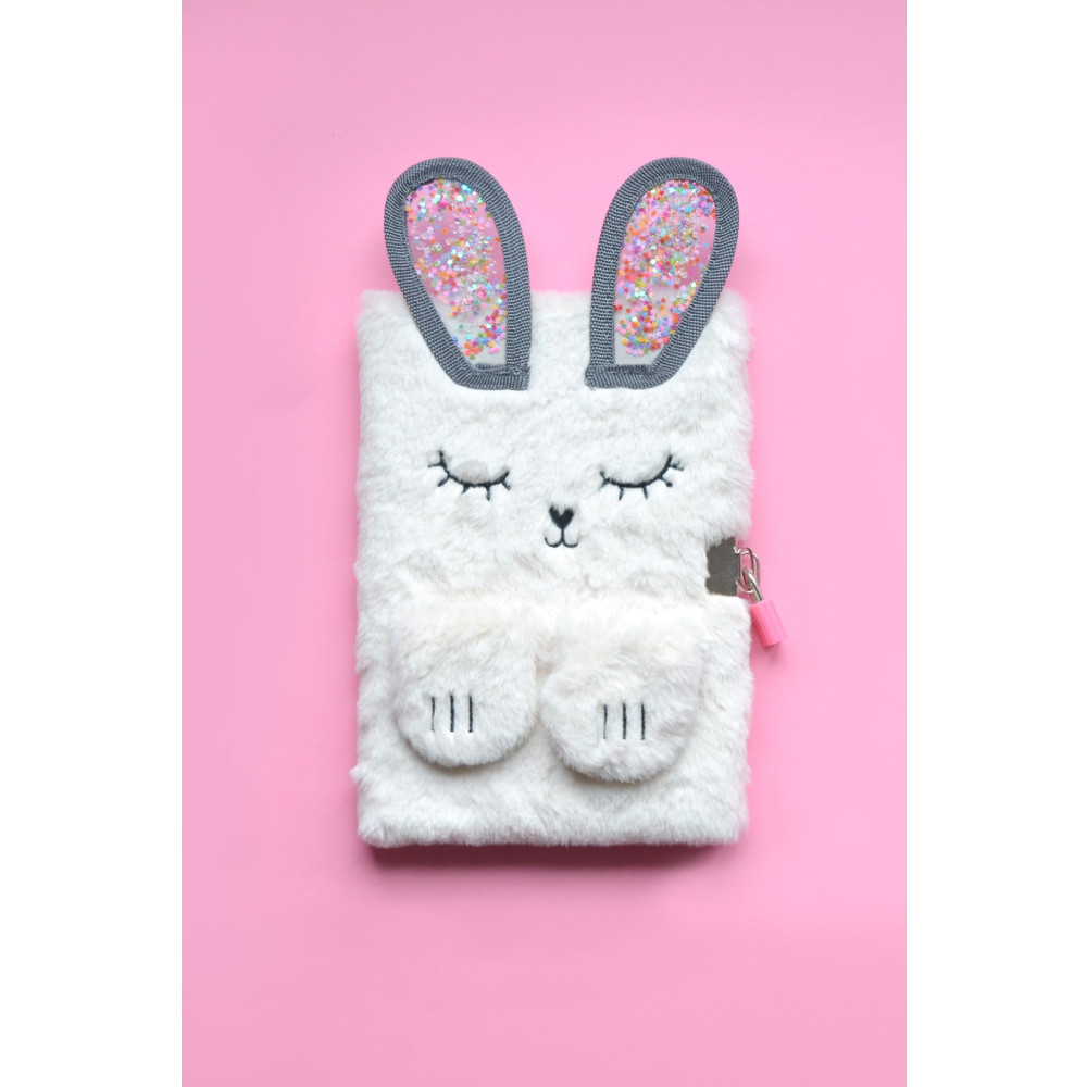 kagito Kilitli Rabbit Peluş Çizgili Defter (A5) Defter Fiyatı