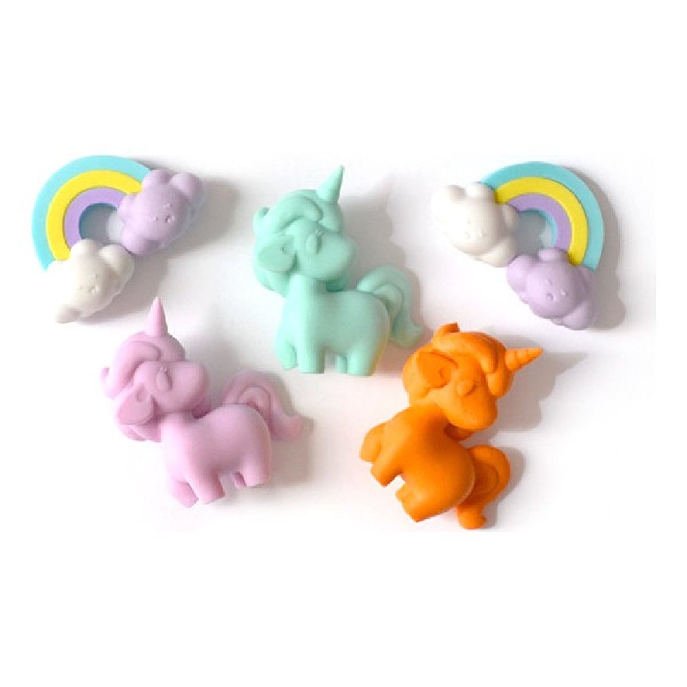 Kagito Unicorn Silgi Seti (5’li) - Karışık-Çok Renkli - Desenli - 12x12 Silgi Fiyatı
