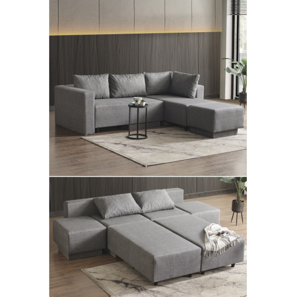 Kagu Corner Poly-L Kose Takımı-Kanepe-Yatak-Dınlenme-Grı Köşe Takımı / Seti Fiyatı