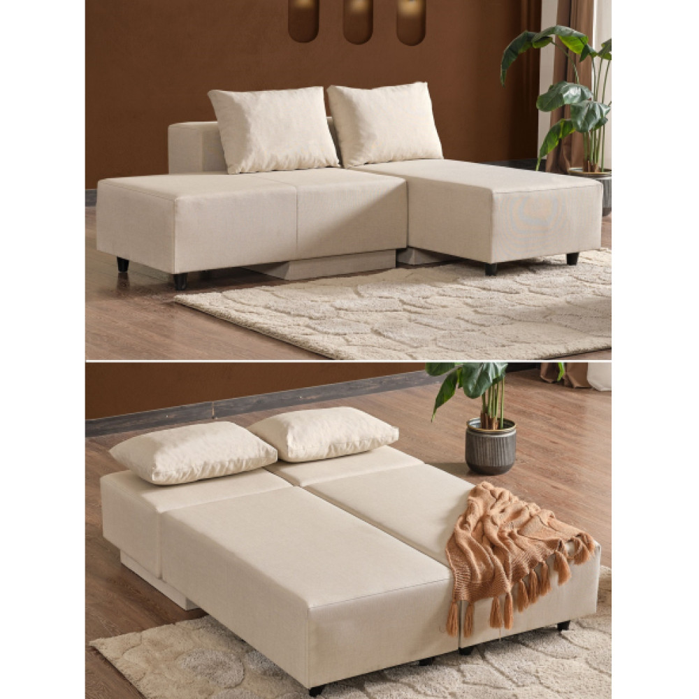 Kagu Corner Poly-M Kose Takımı-Kanepe-Yatak-Dınlenme 4 Farklı Model Tek Modul- Krem Köşe Takımı / Seti Fiyatı