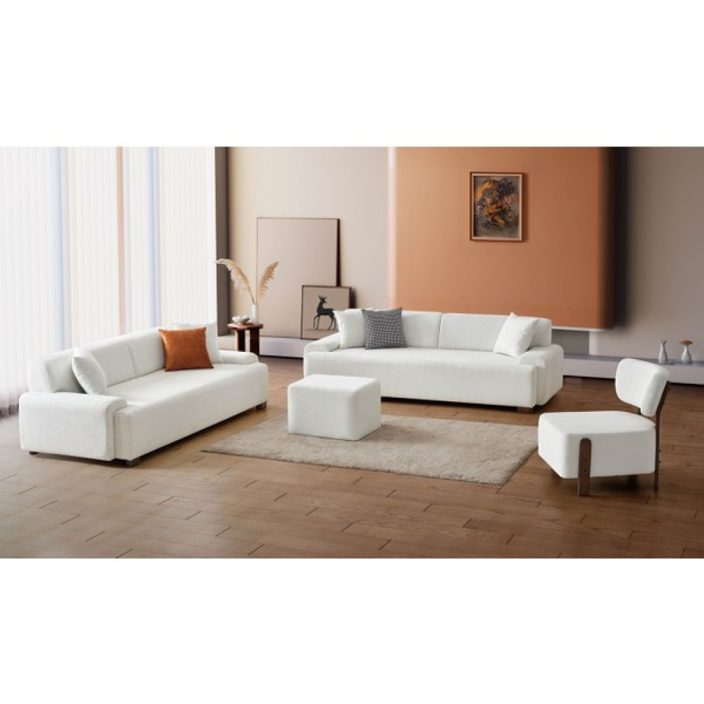 Kagu Time Teddy Sofa Koltuk Takımı - Beyaz - TEDDYBEYAZ Koltuk Takımı / Seti Fiyatı