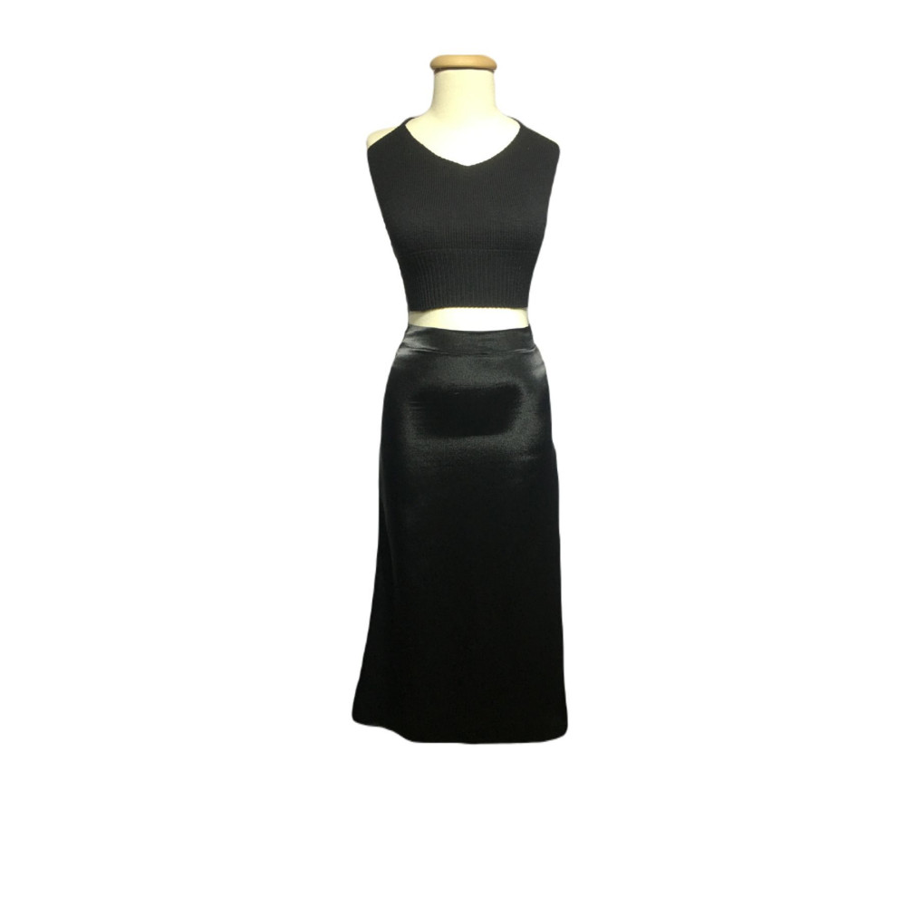Kahra Collection Kahra Siyah Beli Lastikli A Kesim Yüksek Bel Midi Boy Saten Etek S Beden Etek Fiyatı