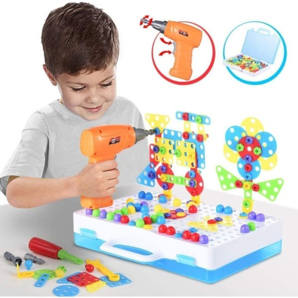 Kahramanlar Dünyası Creative Oyuncak Pilli Matkaplı Tamir Seti 3D Creative Puzzle Eğitici Tamir 193 Parça Eğitici Oyuncak Fiyatı