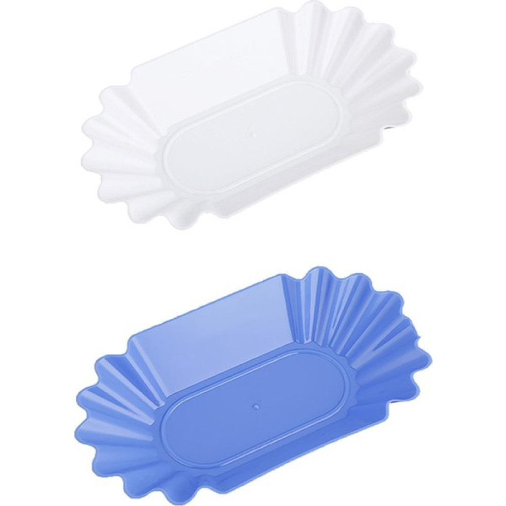 Kahve Çekirdeği Çukurluğu Mavi & Beyaz Için Plastik Oval Plaka Aperatif Servis Tepsisi Servis Tepsisi Fiyatı