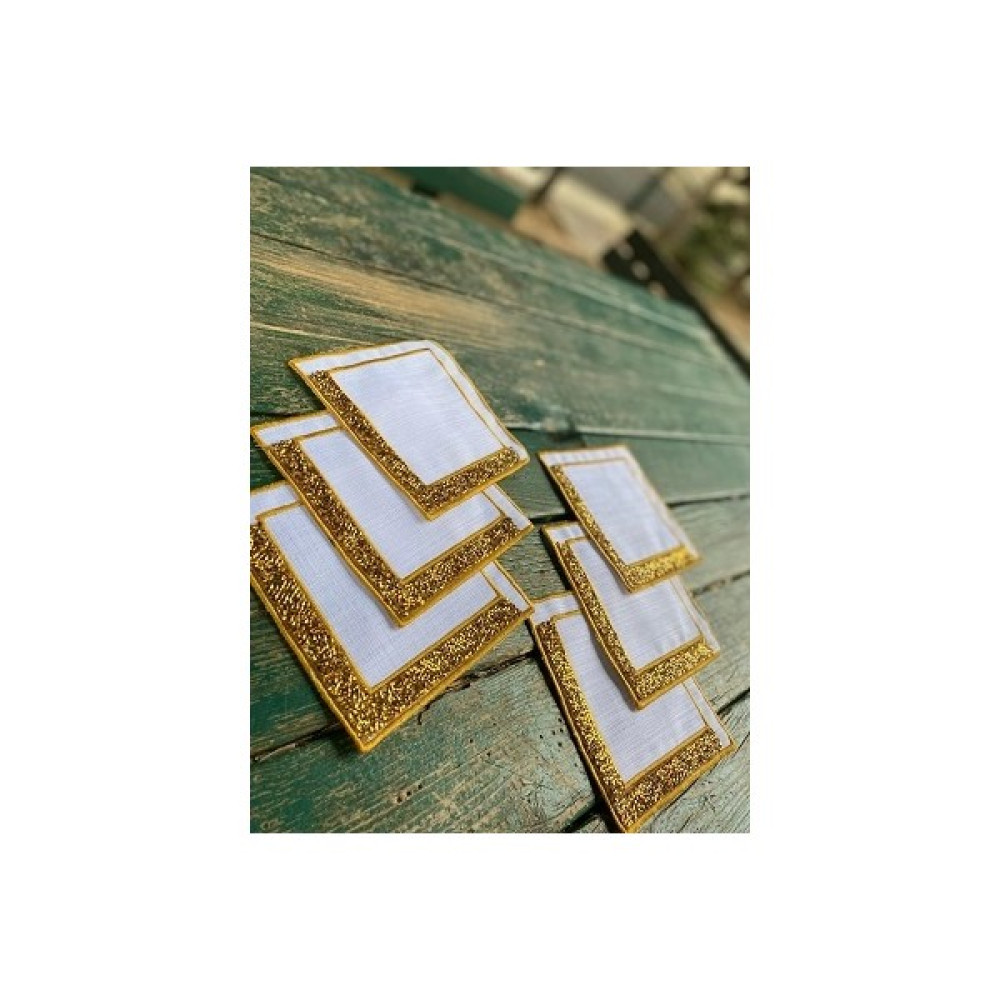 Kahve Yanı Sunum Pecete 6 Adet - Beyaz - 10 x 13 cm Masa Örtüsü Fiyatı