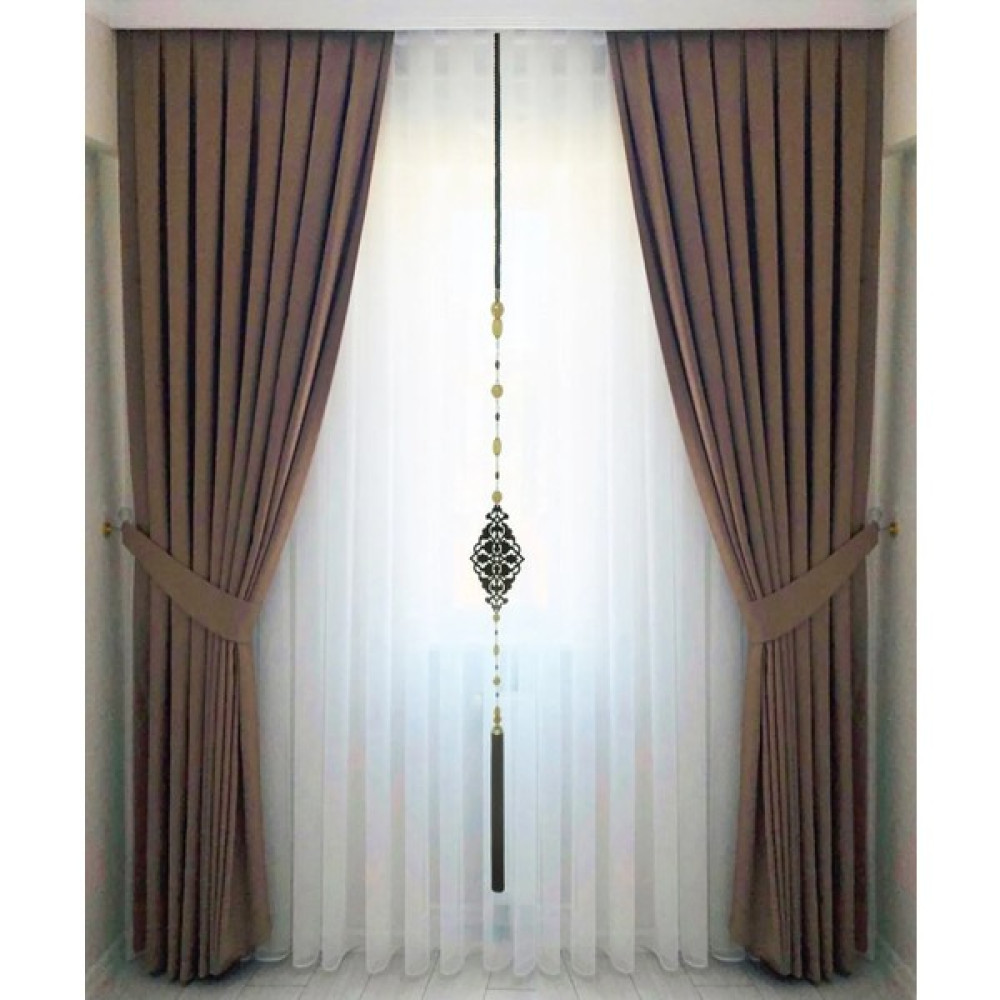 Kahverengi Pileli Kadifemsi Fon Perde Tek Kanat - 140 x 260 cm Fon Perde Fiyatı