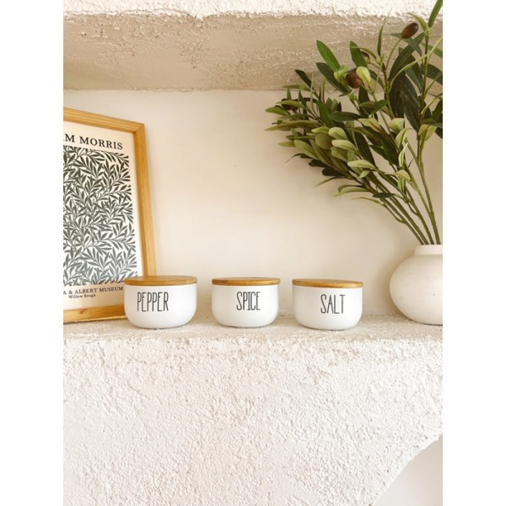 Kai Home 3 Lü Cam Bambu Kapaklı Salt/Pepper/Spice Kavanozu Baharat Setleri & Baharatlıklar Fiyatı